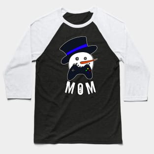 Snowman Face Gamer Mom Baseball T-Shirt